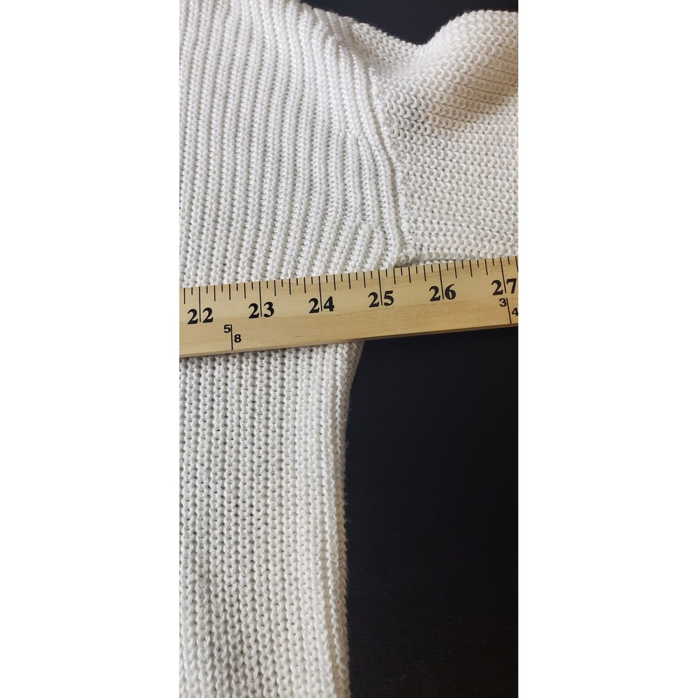 Eileen Fisher White Organic Cotton Tencel Ribbed Open Front Cardigan Sweater SP - Picture 6 of 7
